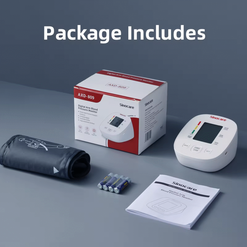 Tensiómetro digital Sinocare AXD-809 Tomador de Presión Arterial automático - Imagen 2