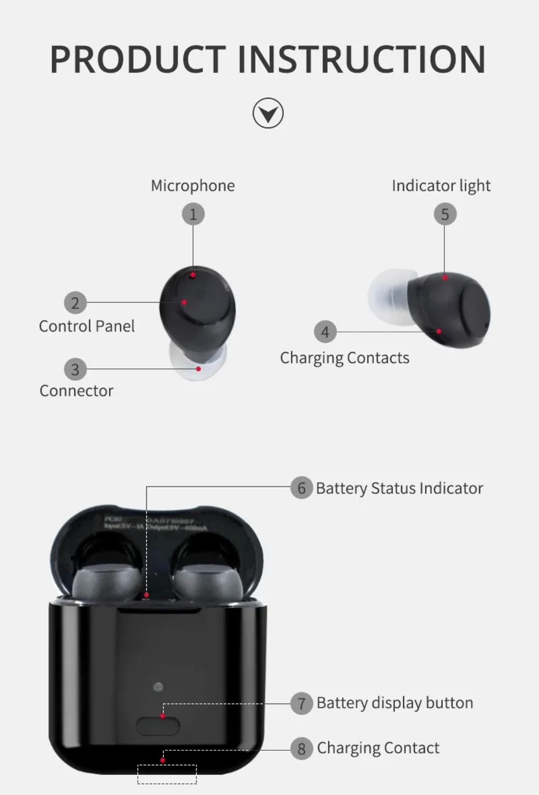 Audífono Amplificador de Sonido Recargable CONTEC CMS12H - Imagen 5